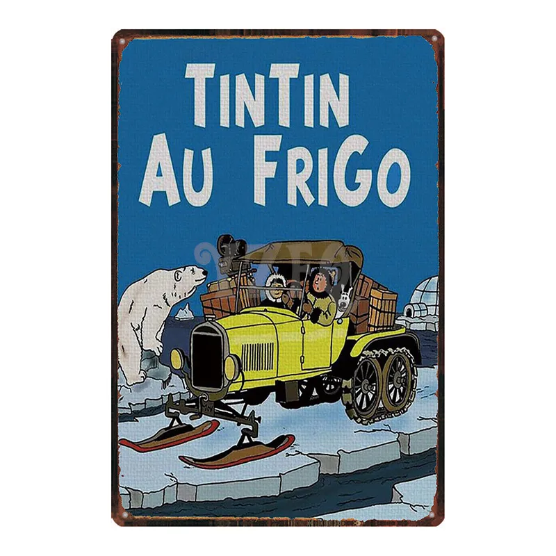 DU2924 Tintin мультфильм металлическая жестяная вывеска потертый шик Винтаж таблички стена для детской комнаты бар кофе домашнего искусства ремесло кино декор 30X20 см DU-2922 - Цвет: DU2924