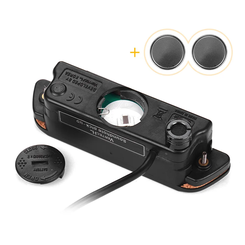 VERTECHnk VS-8M Active Guitar Soundhole Pickup Transducer Humbucker + Mic Dual Pick-up with 6.35mm Endpin Jack Volume Control |