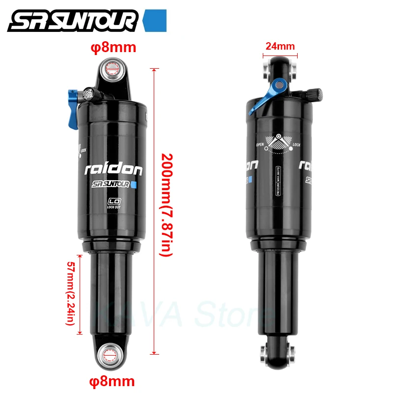 Воздушный Задний амортизатор SUNTOUR для горного велосипеда 165/190/200 мм | Спорт и