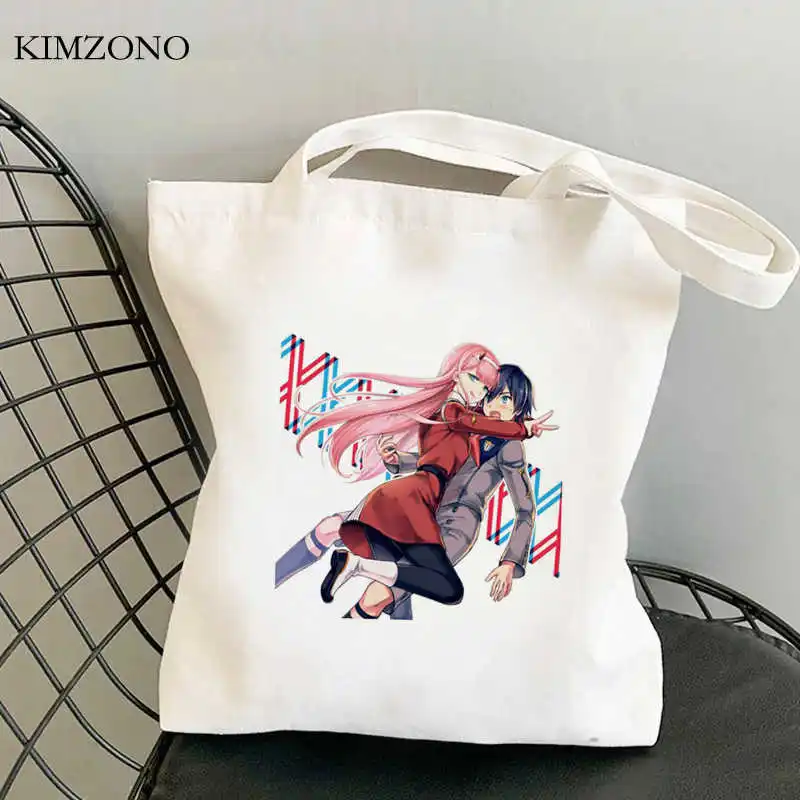 

Darling in the Franxx shopping bag bolsa reusable jute bag shopper bag string cloth bolsas ecologicas sac cabas sac tissu