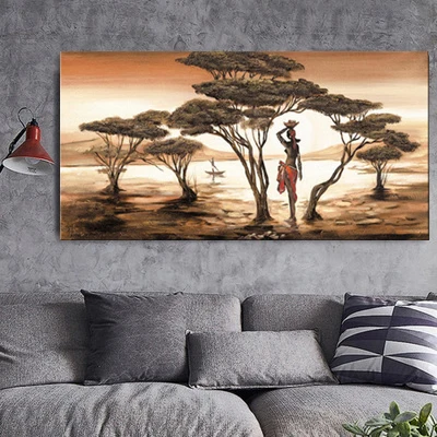 Картина в скандинавском стиле для гостиной декорации дерево африканские женщины