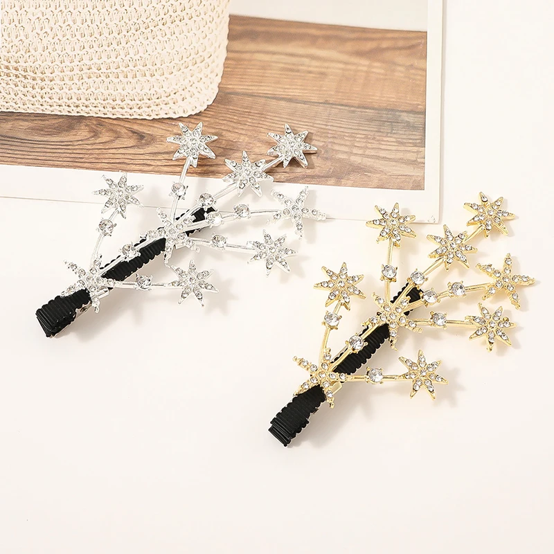 

New Women Luxury Elegant Shining Full Stars Silver Gold Hair Clips Sweet Hair Ornament Headband Hairpin Fashion Hair Accessories