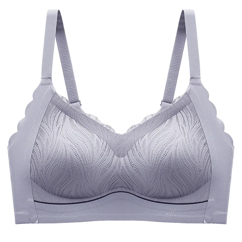 

Plus Size Latex Lace Bra Seamless Bras Women Underwear Push Up Bralette with Pad Vest Top Latex Bra