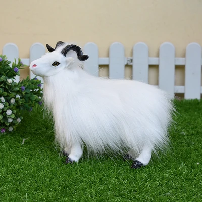 

real life toy white sheep large 35x32cm hard model polyethylene&furry furs goat prop,home decoration gift s1647