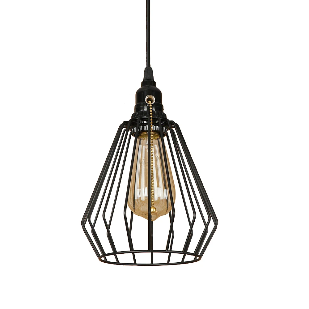 Современный подвесной светильник в виде черной клетки светодиодный E27