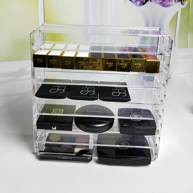 Пластиковый PS органайзер для макияжа CC Коробка Для Хранения Крема ясность