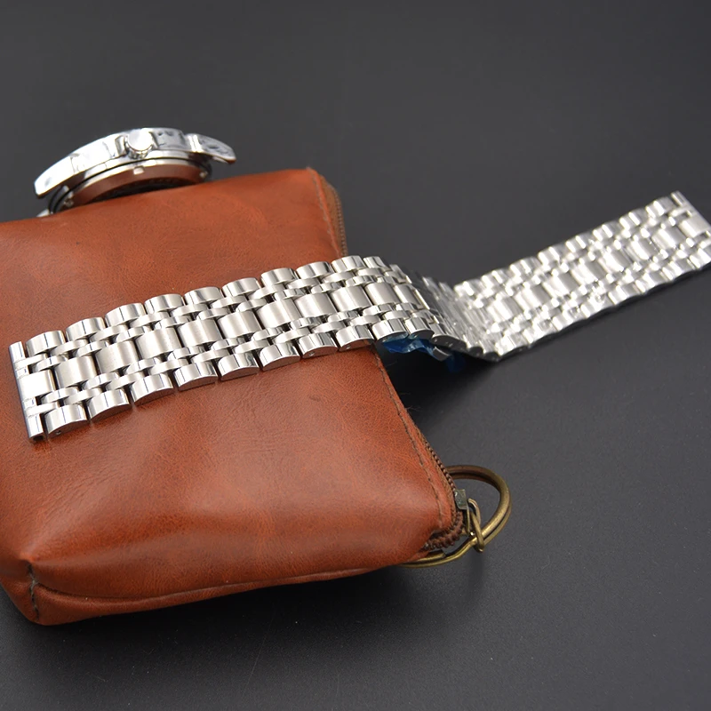 Ремешок для часов из нержавеющей стали с серебряной застежкой бабочкой ремешок