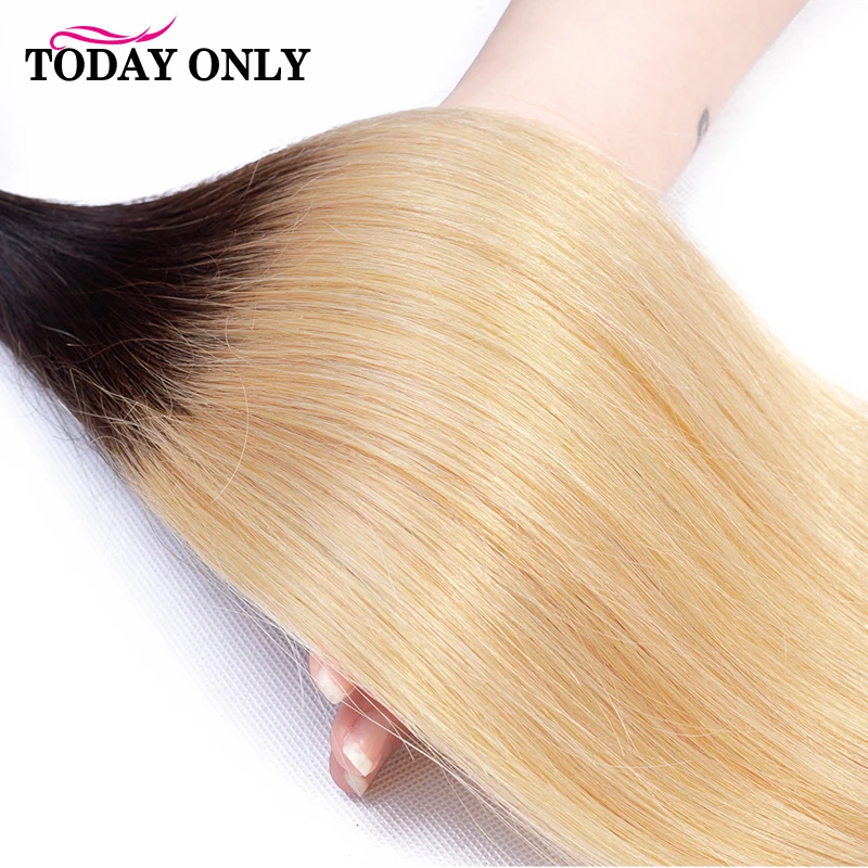 Сегодня только человеческие волосы пучки с закрытием бразильские плетение Омбре