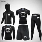 рvenum mma ашгард мужской рашгард мужской костюм мужской мужская одежда спортивный костюм мужск Спортивный костюм мужской, быстросохнущая компрессионная футболка и штаны, брендовый комплект одежды