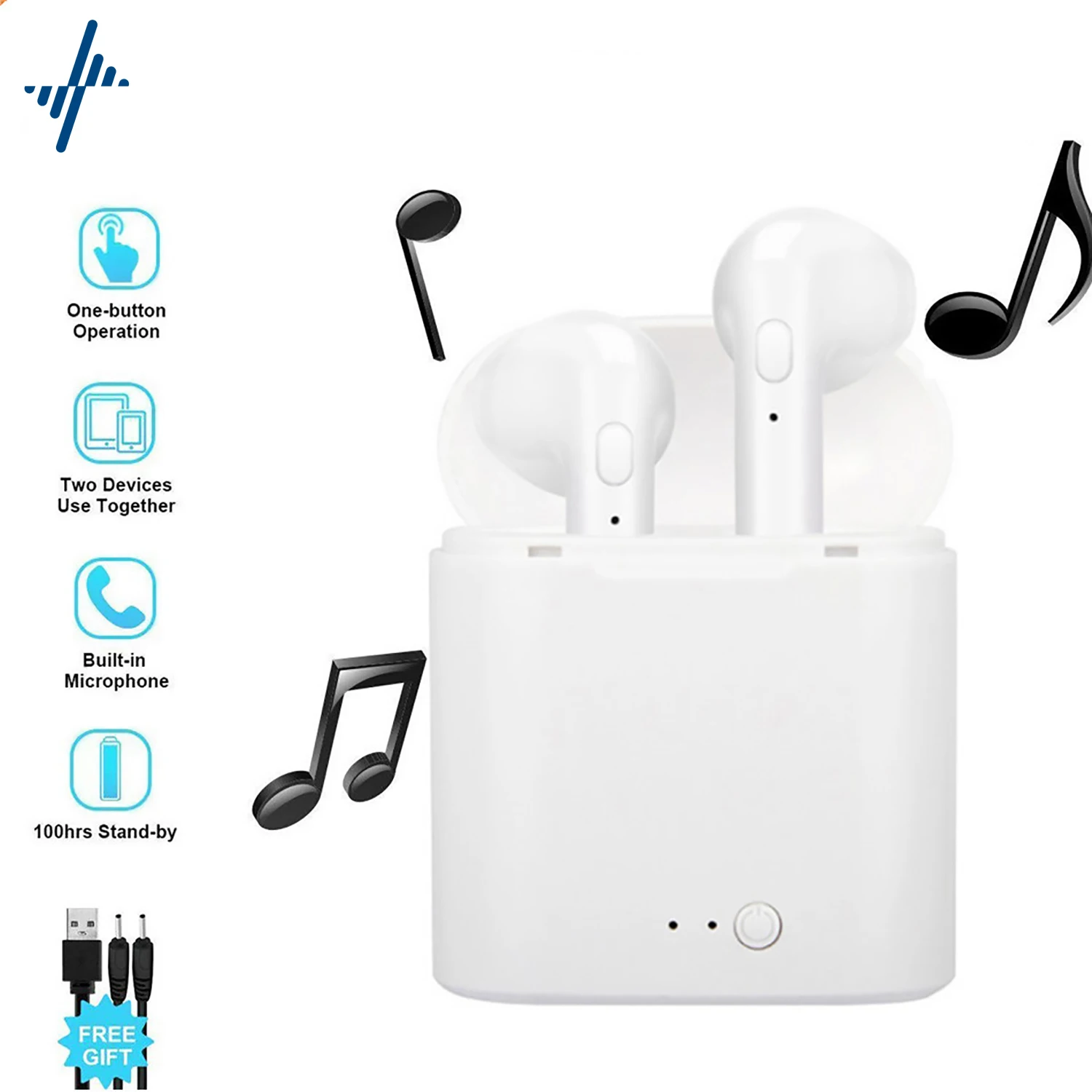 

Cross-Border TWS Wireless Bluetooth Headsets I7s Stereo 4.2 in-Ear Sports Earbuds In-ear Headphone Headset With Charging Case