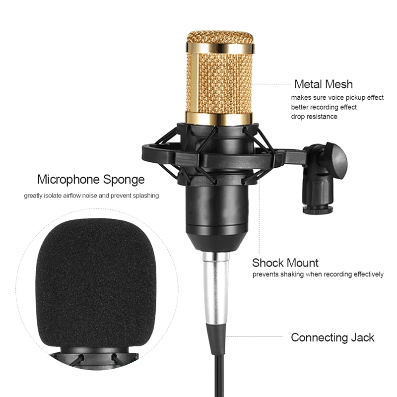 

HOT-Professional Studio Broadcasting & Recording Microphone Set Including Professional Condenser Microphone