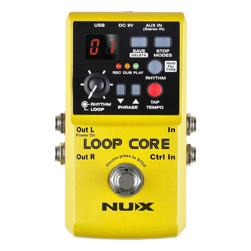 Enlarge NUX Loop Core Guitar Effect Pedal Looper 6 Hours Recording Time 99 User Memories Built-in Drum Patterns for Guitar Accessories