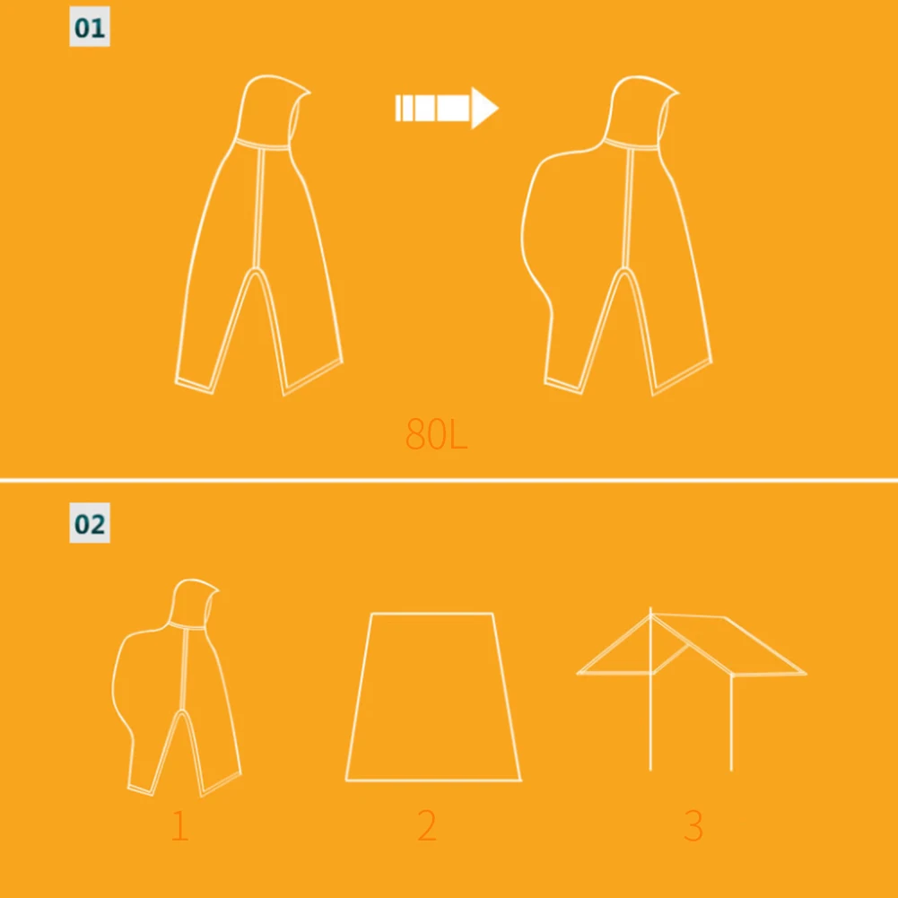 3 в 1 плащ рюкзак водонепроницаемый дождевик с капюшоном походный велосипедный от