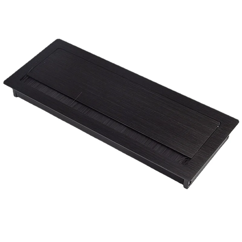 W120*H300mm Rectangle Aluminum Table Cabinet Desk Wire Cable Tap Grommet Soft Quiet Flap Cover Tone Computer Brush | Обустройство