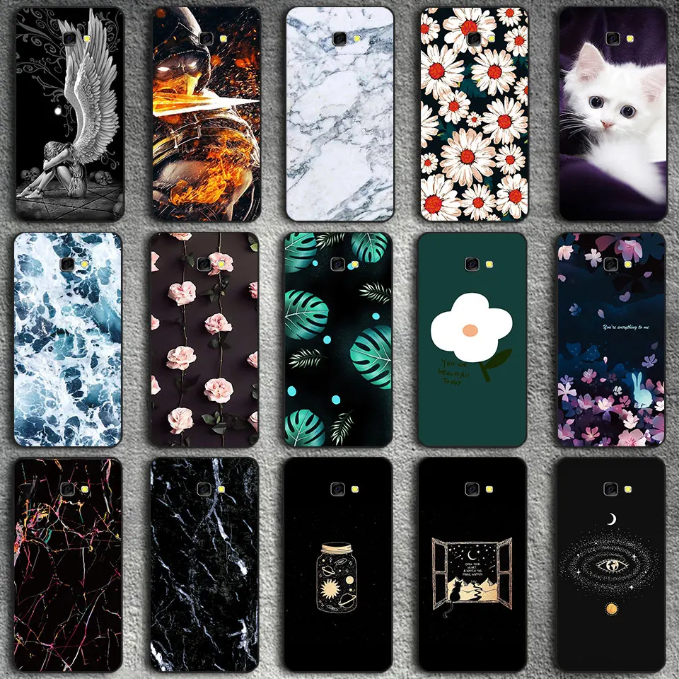 for Galaxy J4 2018 EU Soft TPU Back Cover Samsung Plus Phone Protector Shell J400 J415 Silicone Black Matte Case | Мобильные