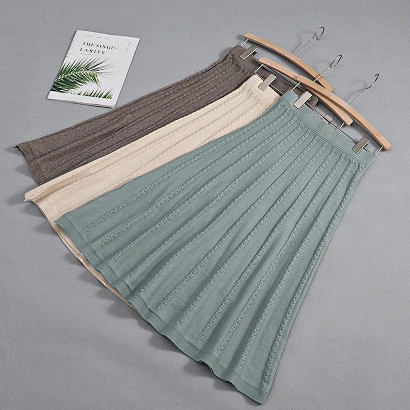 GIGOGOU/плотные теплые женские плиссированные юбки с эластичной высокой талией