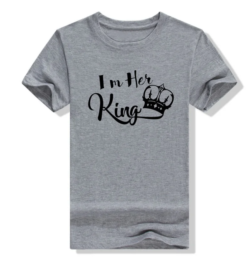 King queen Корона футболка с принтом Для женщин короткий рукав круглым вырезом