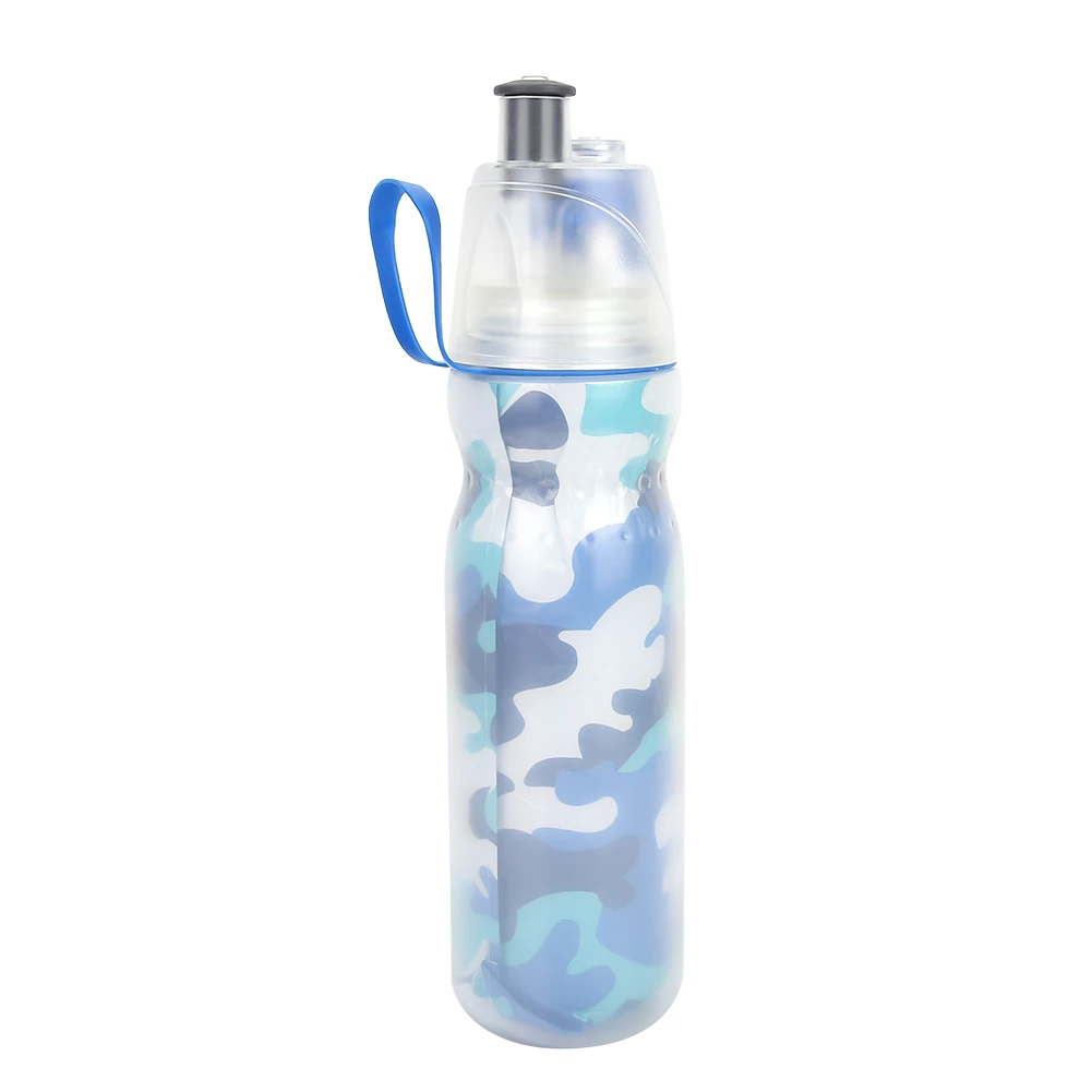 

Portable Outdoor Sports Plastic Spray Water Bottle Travel Yoga Camp Camping (blue camo)Spray Water Bottle