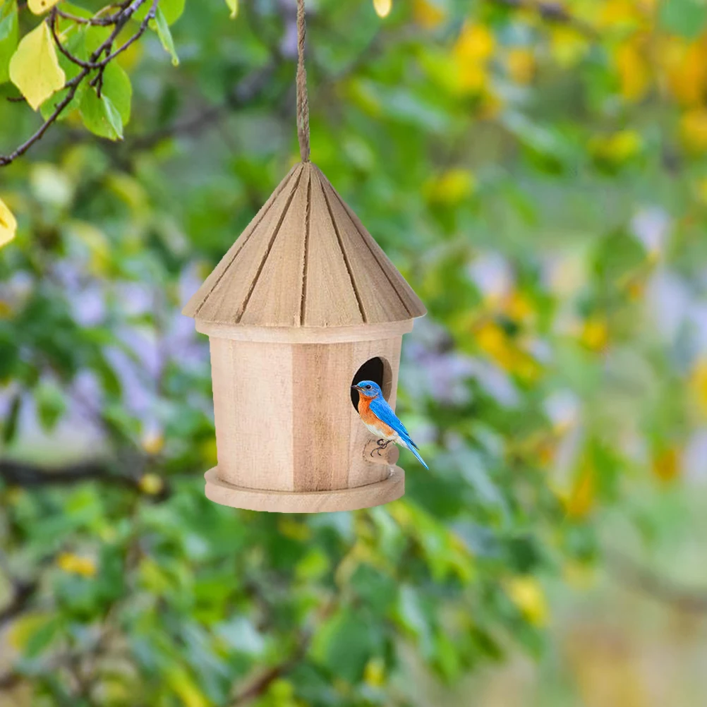 1 комплект творческий деревянный дом птица с затягивающей веревочки