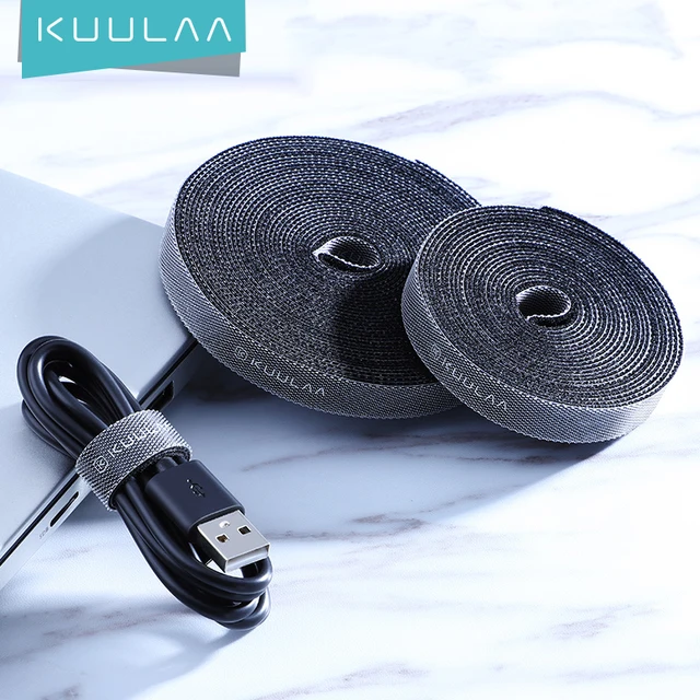 KUULAA Cable Organizer Wire Winder Clip Earphone Holder Mouse Cord Protector HDMI Cable Management For iPhone Samsung USB Cable 1
