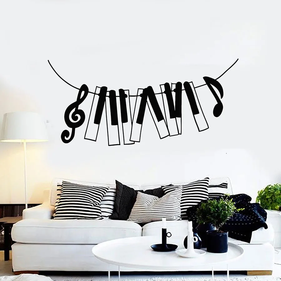 Наклейка на стену музыка фортепианная нота тройной Клиф музыкальные ключи