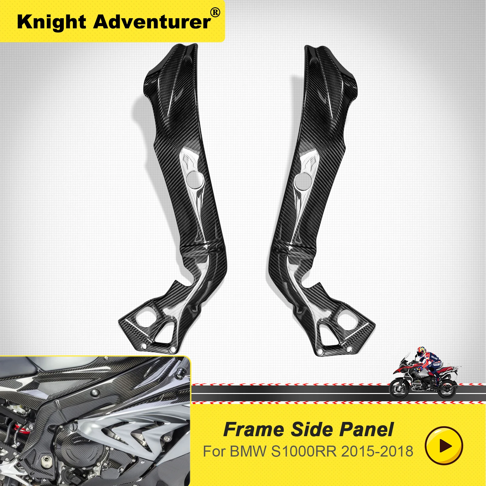 

Чехлы рамы для BMW S1000RR S1000 RR S 1000 RR 2015 2016 2017 2018 полностью из углеродного волокна, 100%, саржа