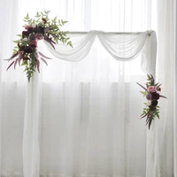 artificial wedding arch flowers draping fabric garlands floral arrangement swag for ceremony and reception backdrop decoration
