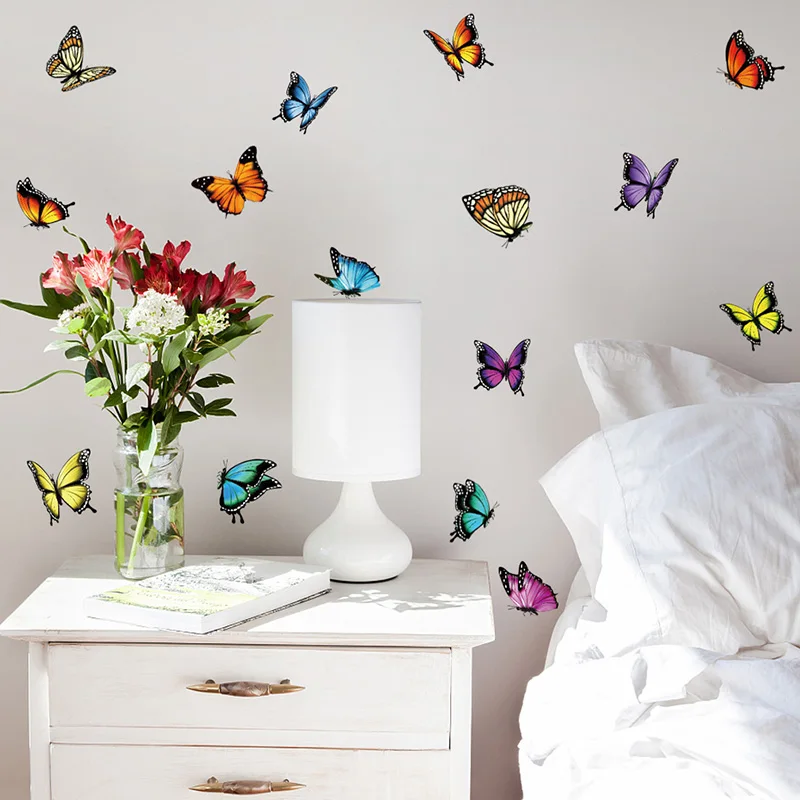 3Pcs/Sheet Butterfly Stickers Diary Sealing Label Sticker Decal Travel DIY Scrapbooking Planner Albums Decoration - купить по