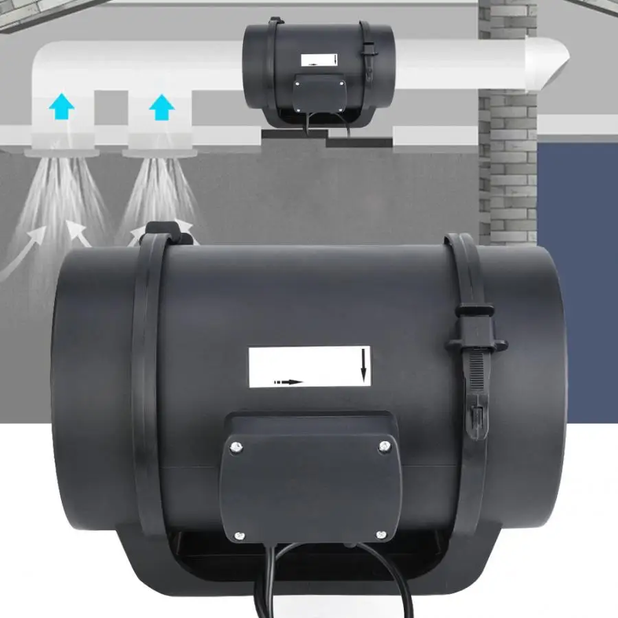 8in EC вентиляционный вытяжной вентилятор ШИМ с регулируемой скоростью 760CFM