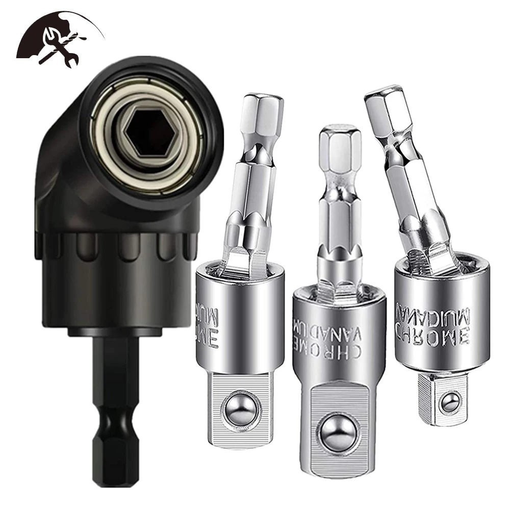 

4 шт. Мощность Дрель адаптер гнезд комплекты шестигранным хвостовиком влияние разъем ведущего колеса 105 градусов под прямым углом отвертка ...