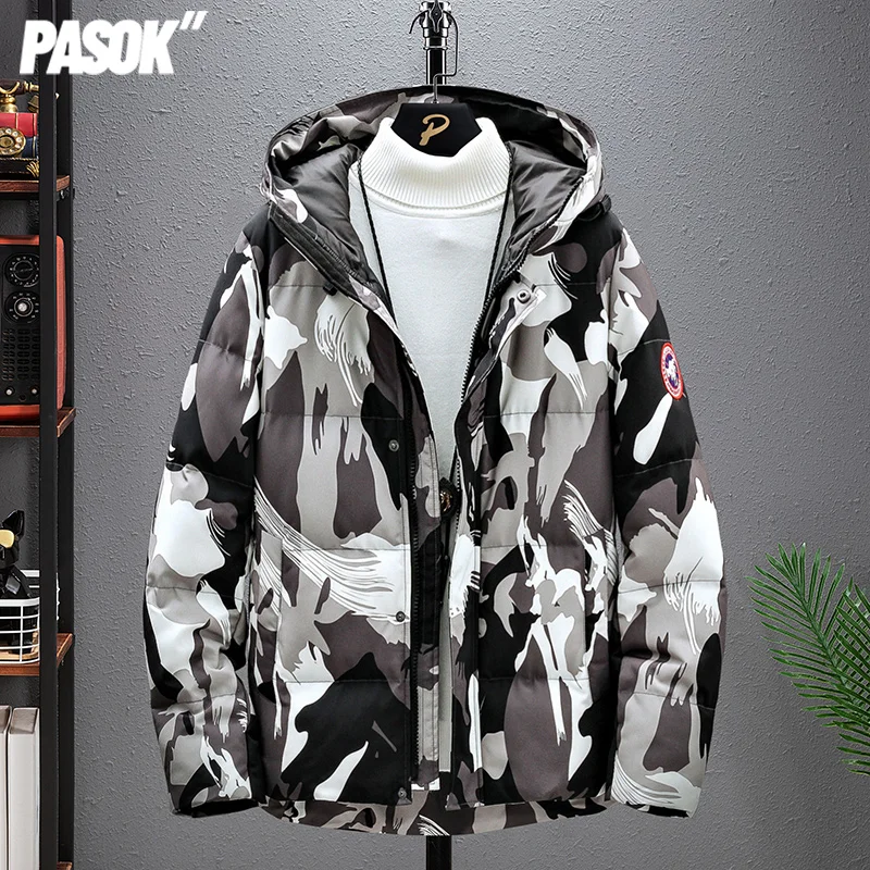 

Winter Men's 2020 New Autumn and Winter Thickened Warm Camouflage Coat Red and Black Camo Men Hoodie