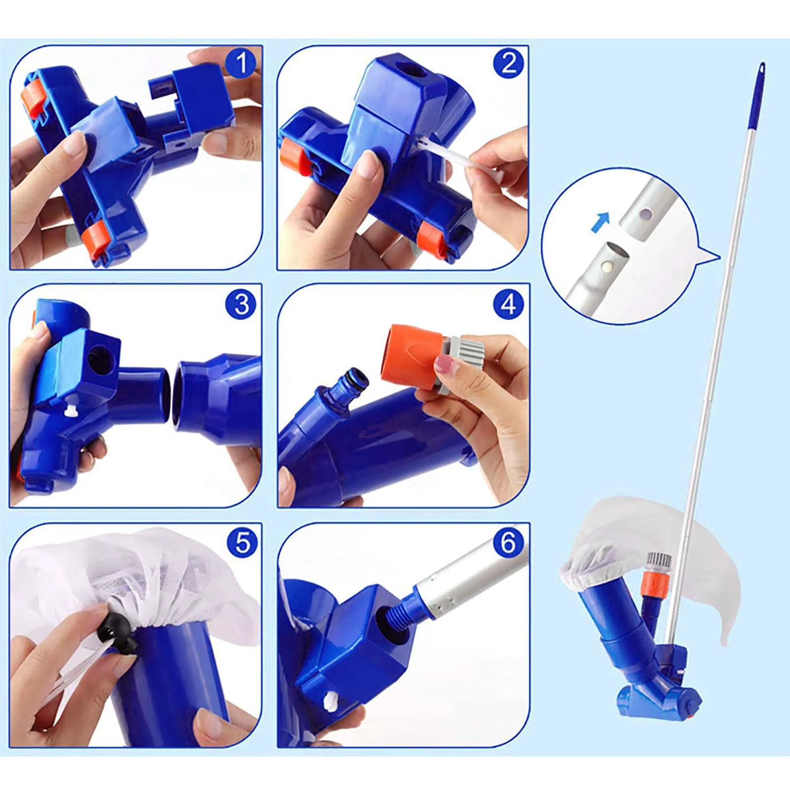 

IN STOCK Swimming Pool Vacuum Cleaner Cleaning Disinfect Tool Semicircular Suction Head Pond Fountain Spa Pool Cleaner Brush