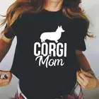 Летняя футболка в стиле Харадзюку, футболка для спасения собаки, забавная футболка с коротким рукавом для мамы корги, женские топы, повседневные Рубашка большого размера