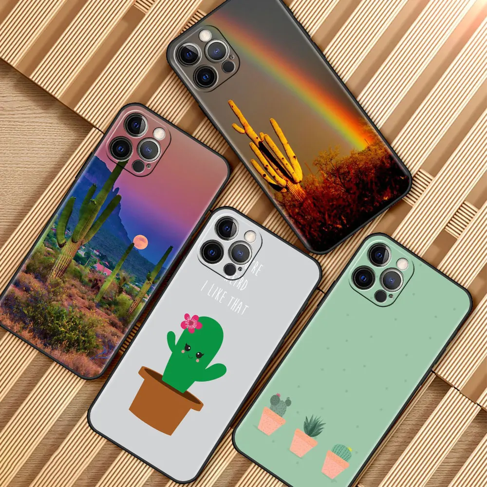

Cactus Vintage For Apple iPhone 13 Mini 5.4 inches Cover 11 7 12 Pro XR X 6 6S XS Max 5 5S 8 Plus SE Soft Phone Case