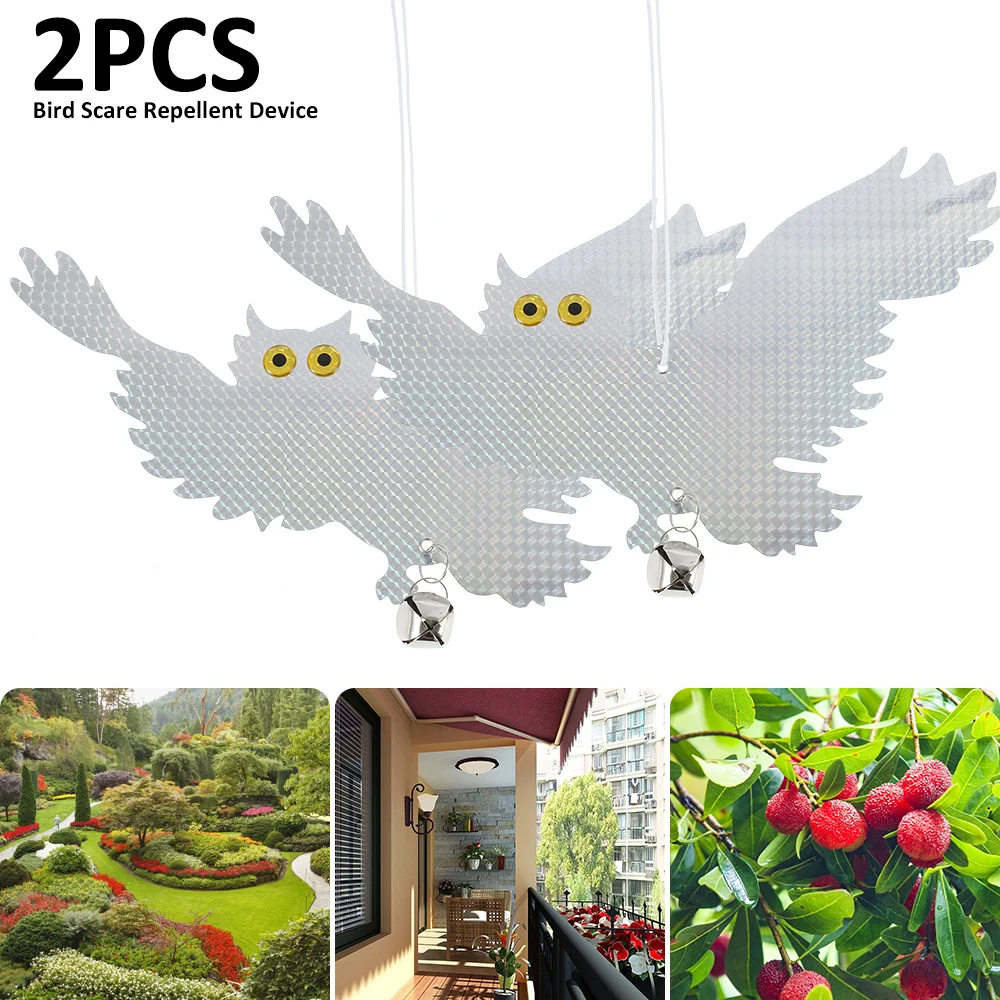 

Owl Bird Repellent Laser Reflective Pigeon Control Scary Bait Garden Orchard Flashing Deterrence Bird Repellent Decoration