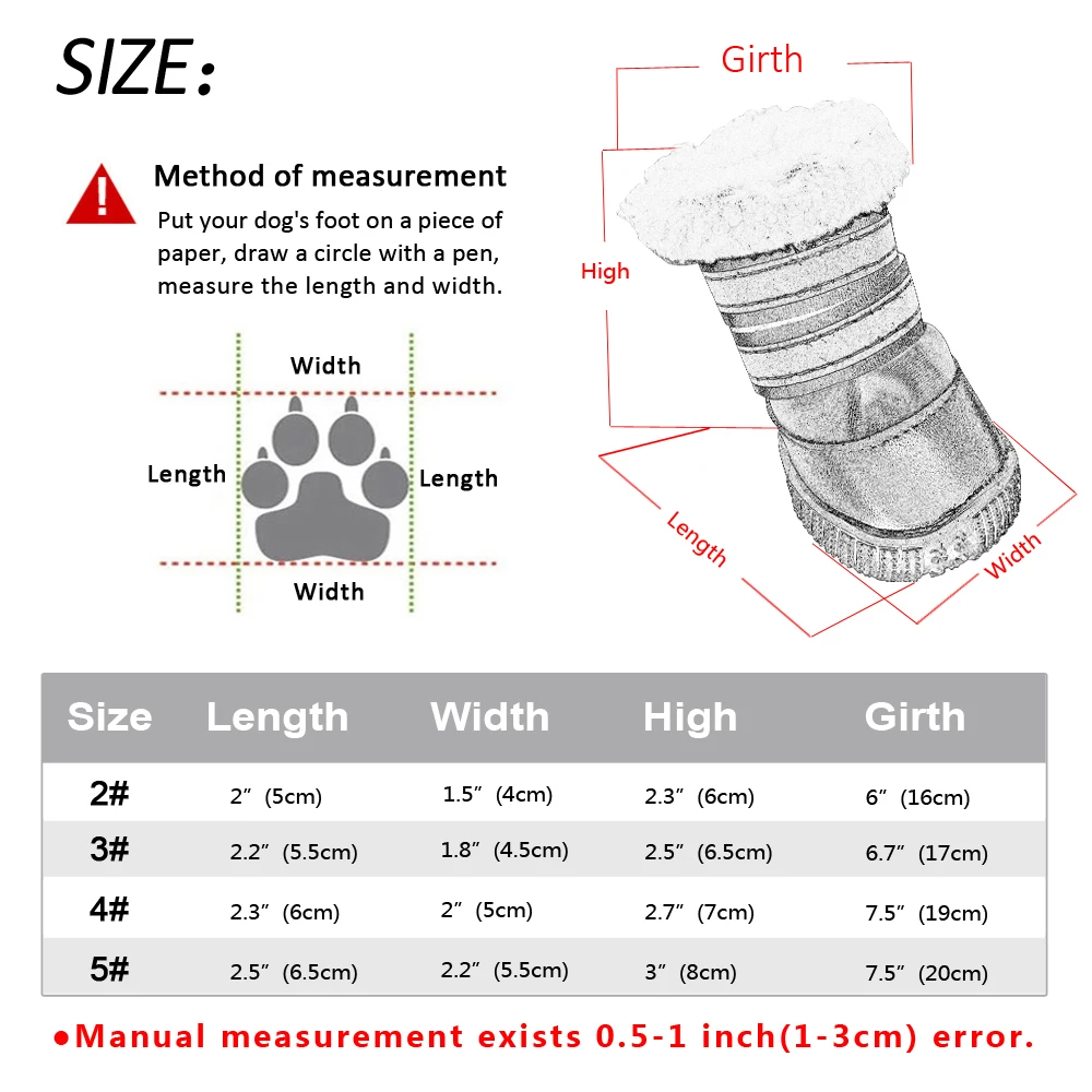 

Winter Warm Dog Shoes Non-slip Cotton Reflective Pet Shoes For Small Medium Dogs Chihuahua Snow Thick Dog Socks