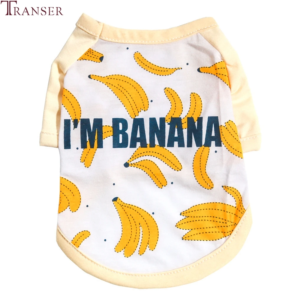 Рубашка для собак Transer с принтом бананов и фруктов товары домашних животных в