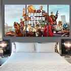3 шт. GTA 5 игровой постер HD мультяшная картина Печать на холсте искусство Grand Theft Auto V постер художественные картины на холсте для домашнего декора