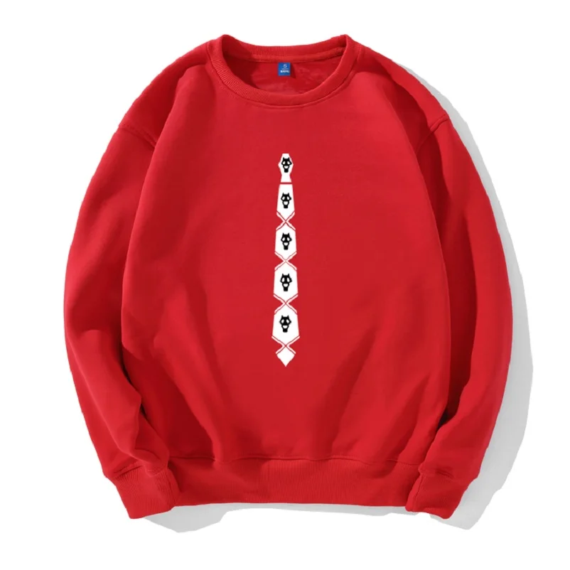 

Unisex JoJo's Bizarre Adventure Kira Yoshikage O Neck Hoodie JoJo's Bizarre Adventure Tie Sweatshirt Pullovers Coat