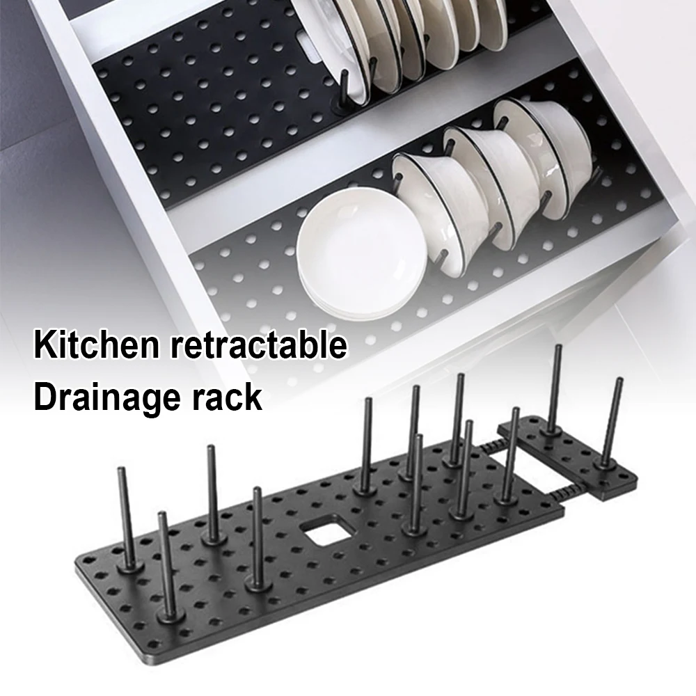 

New Kitchen Drain Rack Shelf Storage Rack Adjustable Telescopic Dish Bowl Pot Cover Storage Rack Kitchen Tableware Drying Rack