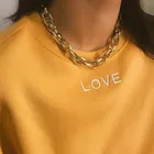 Ожерелье-чокер в стиле панк, массивное ожерелье под воротник в стиле хип-хоп, объемная цепь из алюминия золотого цвета, Ювелирное Украшение для женщин
