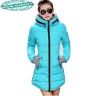 Куртка женская зимняя новая хлопковая парка средней длины стандартное пальто облегающая женская повседневная одежда горячая распродажа