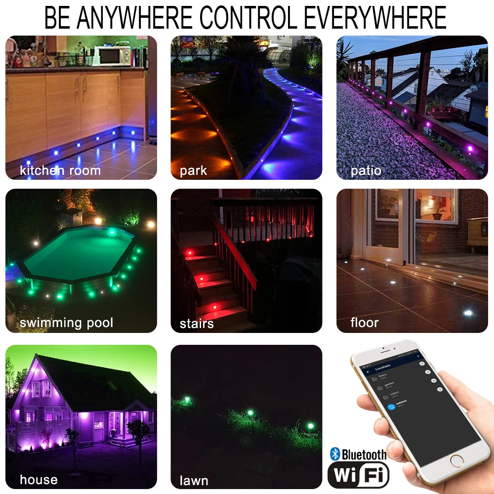 20X61mm 12V RGB RGBW Teresa светодиодный светильник для лестничных колодок с понижающими шаговыми лампами, Водонепроницаемый wifi Bluetooth контроллер с сеткой, таймер, диммер