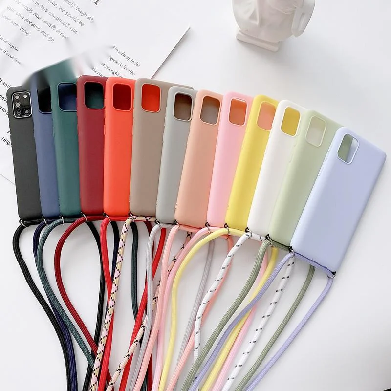 

Strap Cord Chain Case For Samsung Galaxy A41 A51 A71 A50 A70 A31 A40 A10 A20 A30 A21S M30S Necklace Lanyard Rope Matte Cover