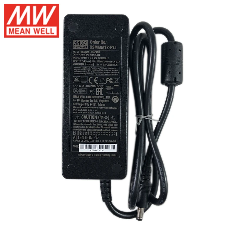 Meanwell GSM60A12 P1J 60 Вт 5A 12 В фотоуровень VI 110 В/220 от переменного тока до постоянного
