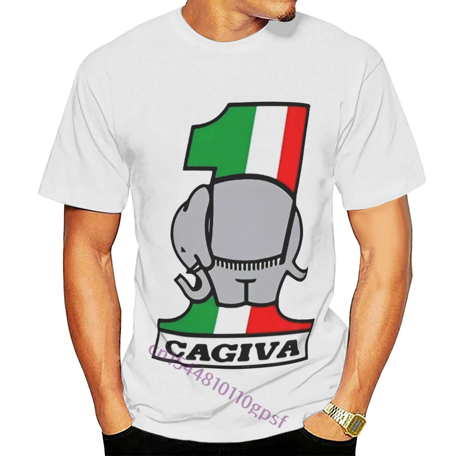

T-Shirt Cotton Tee Shirt New Cagiva Motorcycle Logo White Men'S Short Sleeve O-Neck Summer Tops Tees T Shirt