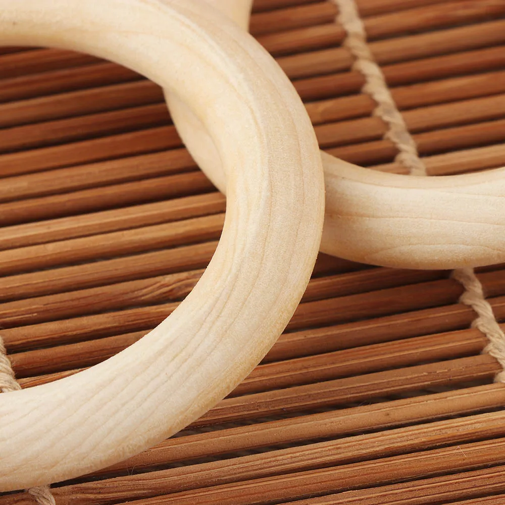 

5pcs 70mm Baby Toys Beech Wooden Baby Teething Rings Baby Teethers Baby Accessories For Baby Necklace Bracelet Making DIY Craft