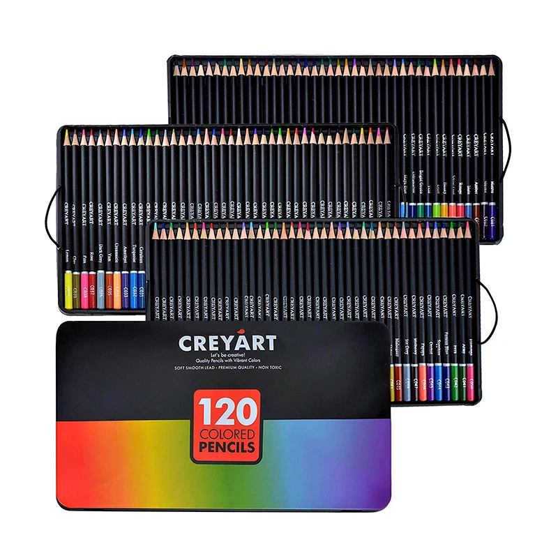 

Colored Pencils Professional Set of 180 Colors, Soft Wax-Based Cores, Ideal for Drawing Art Sketching Shading & Coloring Tin Box