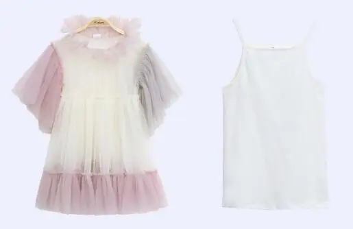 

Baby Girl Clothing Sets Spring Children Lace Princess Dresss with Sling Vest Girls Clothes 2Pcs Suit Kids Performance Costumes