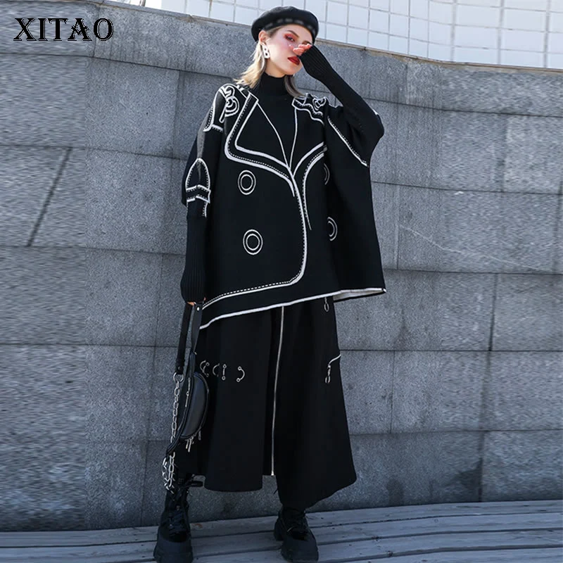 XITAO Tide/свитер с принтом Пейсли сезон осень зима Новинка 2019 года свободный свитер в